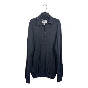 Joseph Abboud Mens Sweater Grey Large Merino Wool Soft Academia Business Casual